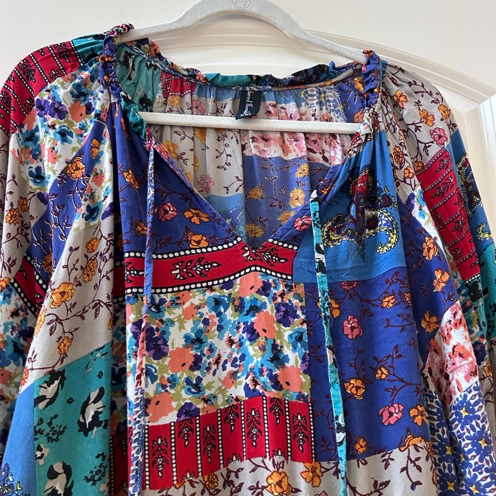 Sacred Threads Patchwork Granola Boho Tiered Ruff… - image 4